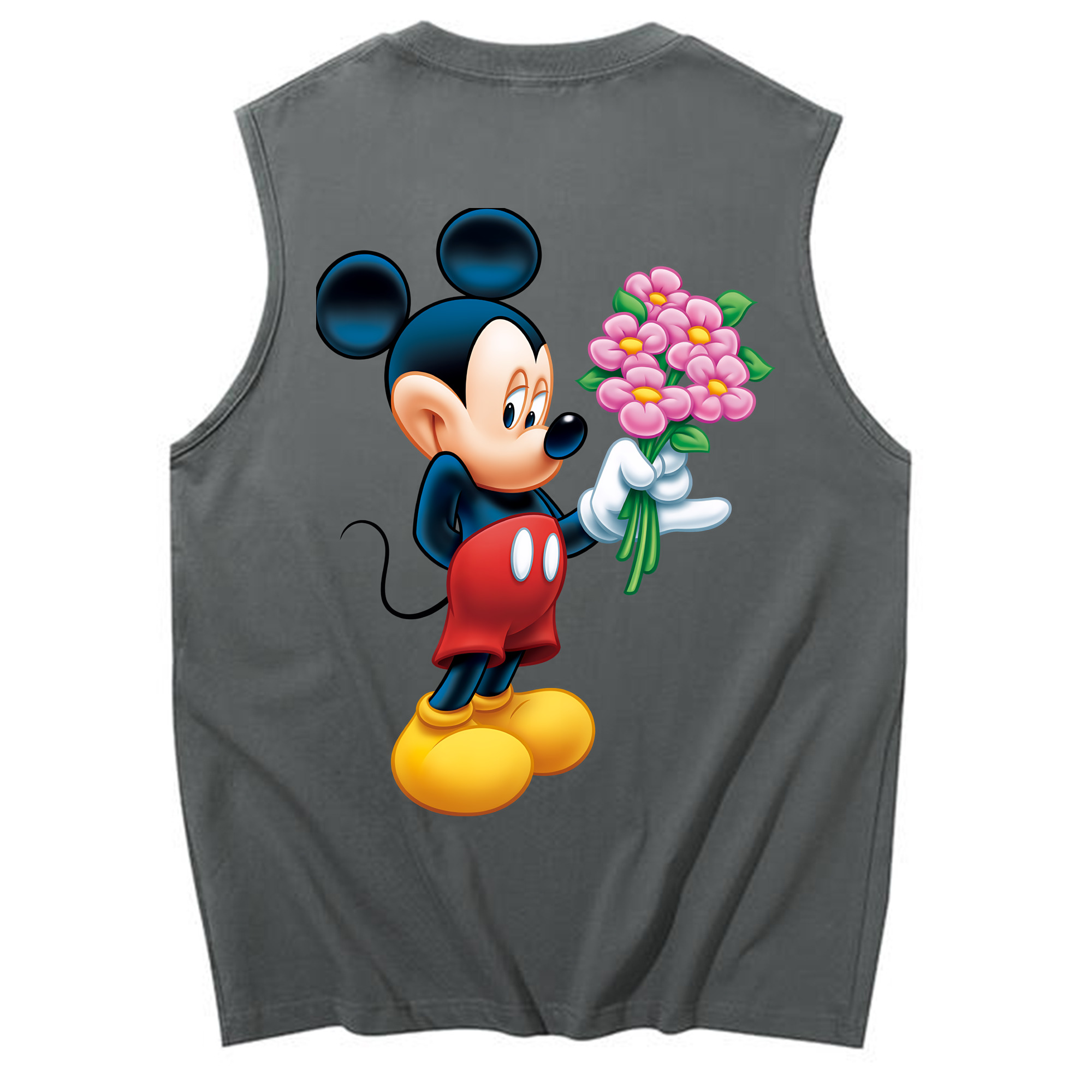 ミッキーマウス Mickey Mouse コットン100％タンクトップ（背面プリント）